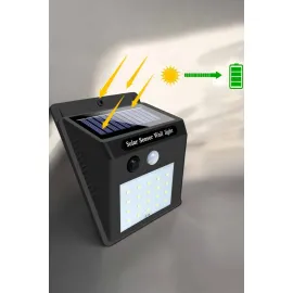 Güneş Enerjili Bahçe Lambası Solar Gece Aydınlatma Sensörlü Lamba