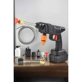 Bahçe ve Araba Yıkama Tabancası Su Basınçlı Hazneli Bataryalı Oto Yıkama