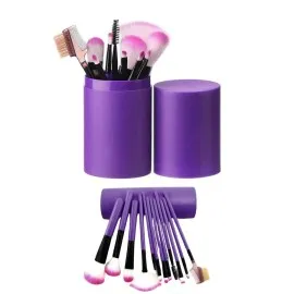 Makyaj Fırçası 12 Parça Set Yumuşak Uçlu Göz Makyajına Uygun Hafif Ve Taşınabilir Çanta