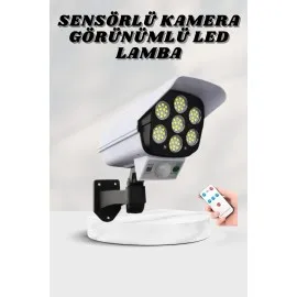 Solar Lamba Kamera Görünümlü Duvar Lambası Dönebilen Bahçe Aydınlatması