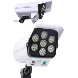 Solar Lamba Kamera Görünümlü Duvar Lambası Dönebilen Bahçe Aydınlatması