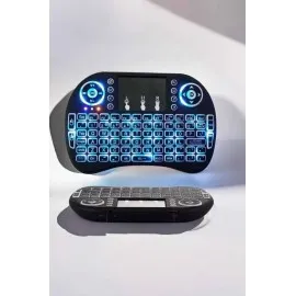Tv Uyumlu Mini Klavye Q Klavye Işıklı Tüm Cihazlara Uyumlu