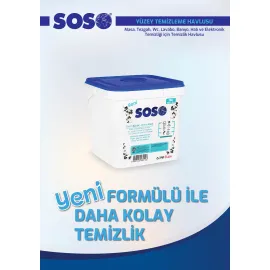 1 adet X 250 Yaprak - Soso Kova Beyaz Sabun Kokulu Sirkeli Karbonatlı Yüzey Temizleme Mendili