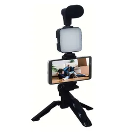 Telefon Tutucu Mikrofonlu Işıklı Youtuber Video Kayıt