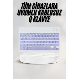 Android ve İOS Uyumlu Bluetooth Kablosuz Türkçe Q Klavye Renkli