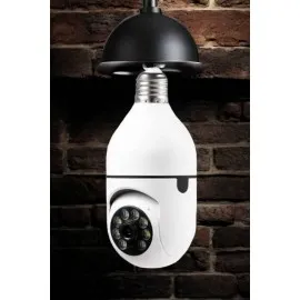 Wifi Kamera Duylu Ampul Görünümlü 360 Derece Dönebilen Ev Kamerası