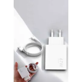 Şarj Aleti 67W Hızlı Şarj Turbo Type-C Uyumlu Şarj Adaptörü Kablosu
