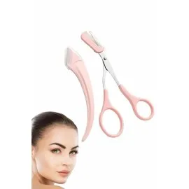 Taraklı Kaş Makası Ve Ustura Seti Kaş Düzeltme Makası Kaş Bıyık Alma Aleti