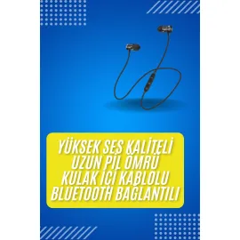 Bluetooth Bağlantılı Kablolu Mıknatıslı Sport Kulaklık