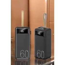 Powerbank 60.000 Mah Hızlı Şarj 4 Çıkışlı Uzun Şarj Süreli Dijital Göstergeli