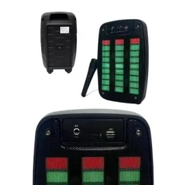 Taşınabilir 6.5 Inç Led Bluetooth Kareoke Hoparlör Rgb Işıklı Radyolu