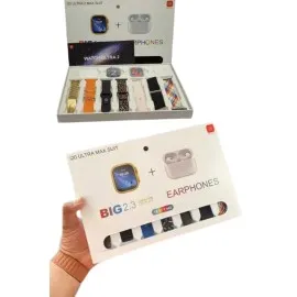 9 Ultra Akıllı Saat 49Mm 2Inç Ekran 7 Kordonlu Ve Bluetooth Kulaklık