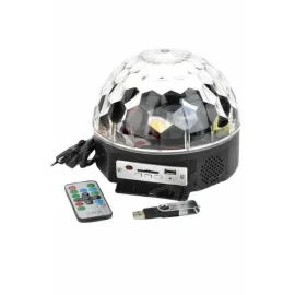 Disko Topu Renkli Işıklı Lazer Parti Bluetooth Bağlantılı Led Küre
