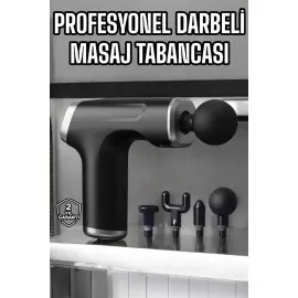 Masaj Tabancası 4 Başlıklı Kas Ve Vücut Ağrıları İçin Şarjlı Darbeli