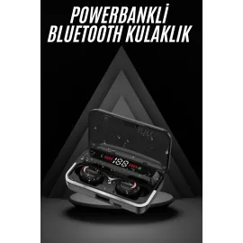 Bluetooth Kulaklık Dijital Şarj Göstergeli Powerbankli Bass Özellikli Kablosuz Kulakiçi 5.1 Mikrofonlu