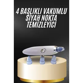 Yeni Nesil Vakumlu Pilli Siyah Nokta ve Yüz Temizleme Cihazı 4 Başlıklı