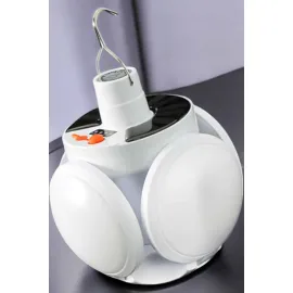 Güneş Enerjili Solar Aydınlatma Kamp Çadır Lambası Şarjlı Ampül Led Şarjlı El Feneri Işıldak