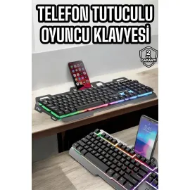 Oyuncu Klavyesi Q Klavye RGB Işıklı Mouse Hediyeli