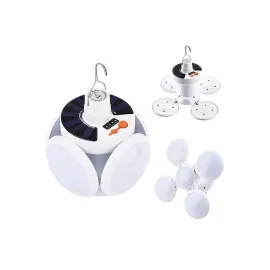 5 Kanatlı Bahçe Aydınlatma Led Askılı Solar Güneş Enerji Usb Sarjlı