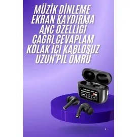 2.nesil Pro Ekranlı Sesli Görüşme Yapabilen Kablosuz Bluetooth Kulaklık
