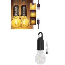 3 Farklı Mod Led'li Şarjlı Asma Kancalı Kamp Lambası Taşınabilir Ampul