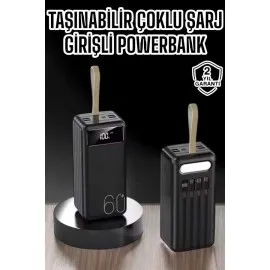 Powerbank 60.000 Mah 4 Portlu Uzun Şarj Süreli Dijital Göstergeli