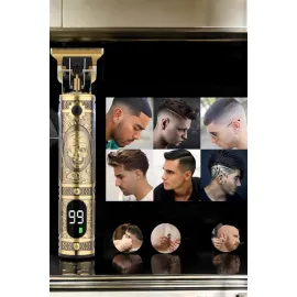 Tıraş Makinesi Şarjlı Profesyonel Saç Kesme Makinesi Gold Çizik Tıraş
