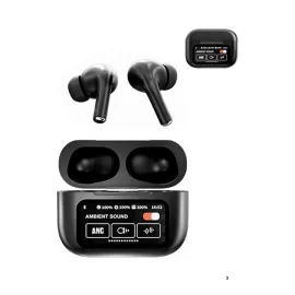 Yeni Nesil ANC Özellikli Çağrı Cevaplayan Dokunmatik Ekranlı Bluetooth Kulaklık Siyah