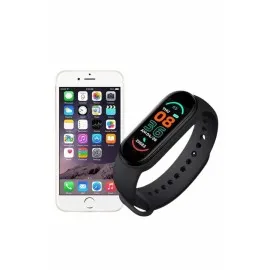 M6 Akıllı Bileklik Siyah Adımsayar Spor Takibi Android Ve İos Uyumlu