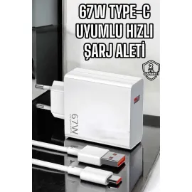 Şarj Aleti Turbo Hızlı 67W Type-C Hızlı Şarj