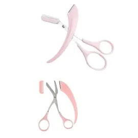 Kavisli Kaş Kirpik Düzeltici Bıyık Alma Taraklı Kaş Makası Yüz Bakım Seti Makas