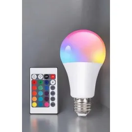 Rgb Led Lamba Led Işık Ampul Renk Değiştirebilen 100 Watt