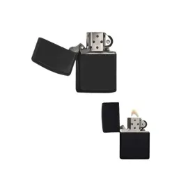 Çakmak Parlak Siyah Zippo Benzinli Çakmak Cep Boy Doldurulabilir