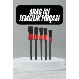 5 Adet Oto Detaylı Temizleyici Araç İçi Temizlik Fırça Seti Koltuk Döşeme Kapı Toz Alma Fırçası