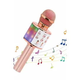 Karaoke Mikrofon Bluetooth Bağlantılı Aux Girişli Uzun Pil Ömrü Yüksek Ses Kaliteli