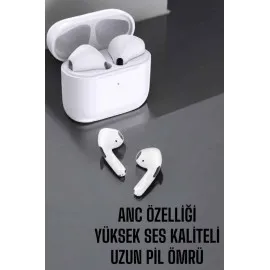 Beyaz Yeni Nesil Pro Bluetooth Kulaklık Yüksek Ses Kaliteli Anc Özelliği