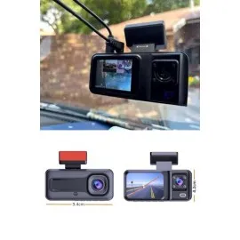 1080P Sürüş Kaydedici 2 İnç Araç Araba Ön İç Arka Dvr Ips Ekran