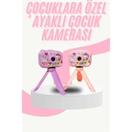 Çocuk Için Eğitici Video Kamera Ayaklı Mini Fotoğraf Makinesi