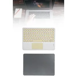 Touchpad Tüm Cihazlara Uyumlu Bluetooth Klavye Touchpad Slim Kablosuz Wifi Q Klavye