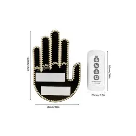 El Orta Parmak Led Kumandalı Araç İçi Reflektör Arka Cam El Simgesi