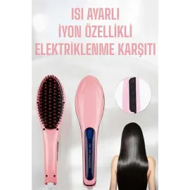 Fön Etkili Saç Düzleştirici Tarak Yıpranma Karşıtı Döner Kablo Isı Ayarlı