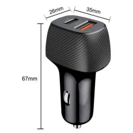 Araç İçi Hızlı Şarj Soketi 38W Oto Çakmaklık Type-C Araba Çakmaklık