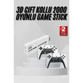 3D 4K 2000 Oyunlu Game Stick Oyun Konsolu Çift Konsol