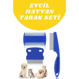 Evcil Hayvan Tarak Seti 4'lü Bit Tarağı Ked Köpek Tüyüne Uygun
