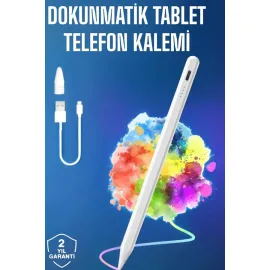 Tablet Kalemi iOS Android Windows Uyumlu Yedek Uçlu Universal Çizim Kalemi
