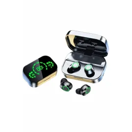 Kablosuz Bluetooth Kulaklık Çift Telefon Destekli Powerbankli Dijital Göstergeli