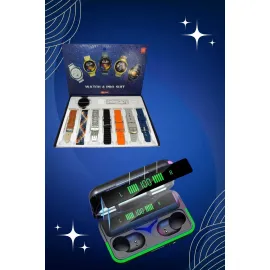 Powerbank Bluetooth Kulaklık Ve Akıllı Saat 7 Kordonlu Metal Kordon Plastik Kordon