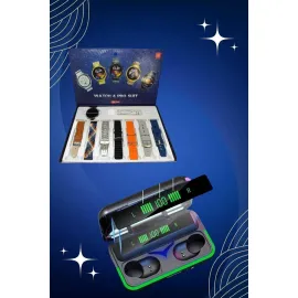 Powerbank Bluetooth Kulaklık Ve Akıllı Saat 7 Kordonlu Metal Kordon Plastik Kordon