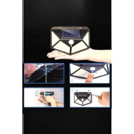 Güneş Enerjili Bahçe Aydınlatma Lambası Solar 100 Led Lamba