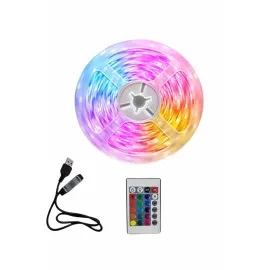 10M Şerit Led İç Mekan Renkli Rgb Şerit Led Kumandalı